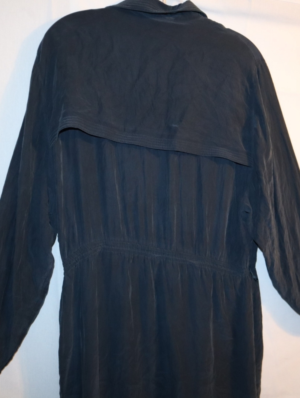 Fink Modell Grey Silk Buttoned Up Dress Midi Size 46 US 14 - Picture 8 of 10